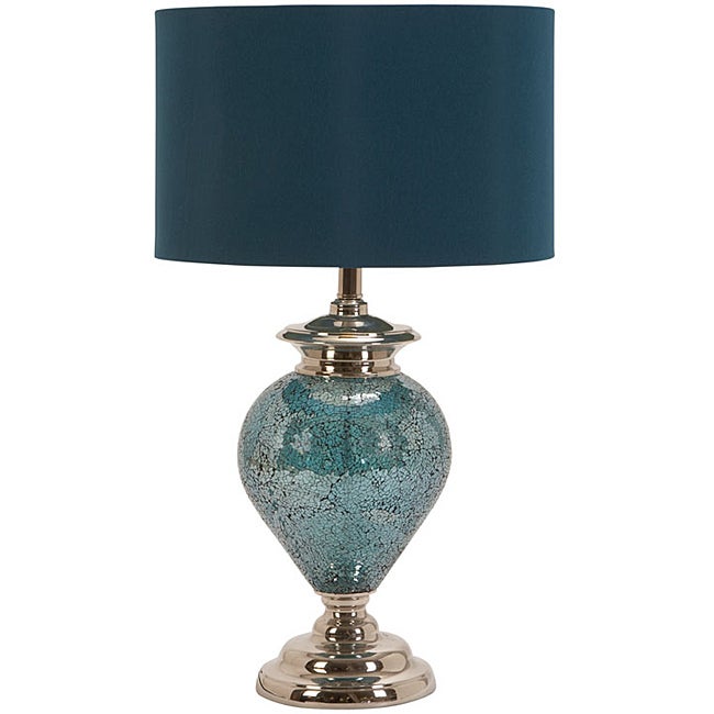 Casa Cortes Handcrafted Artisan Metal Mosaic Blue Table Lamp - Mycitystee