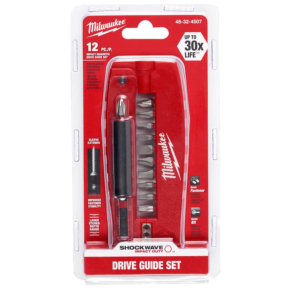 Milwaukee SHOCKWAVE 12-Piece Impact Driver Guide Bit Set 48-32-4507 from Milwaukee - Mycitystee