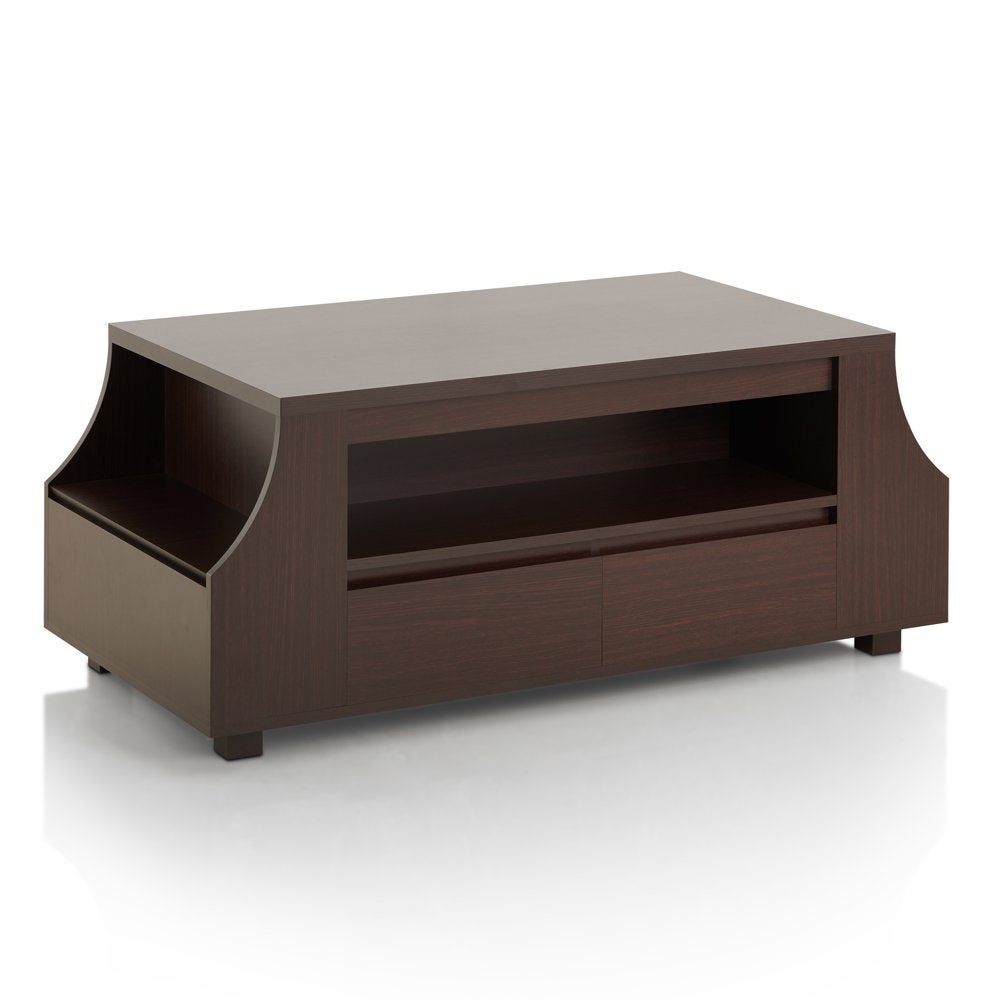 Patton Contemporary Wooden 2 Drawer Coffee Table， Walnut - Mycitystee