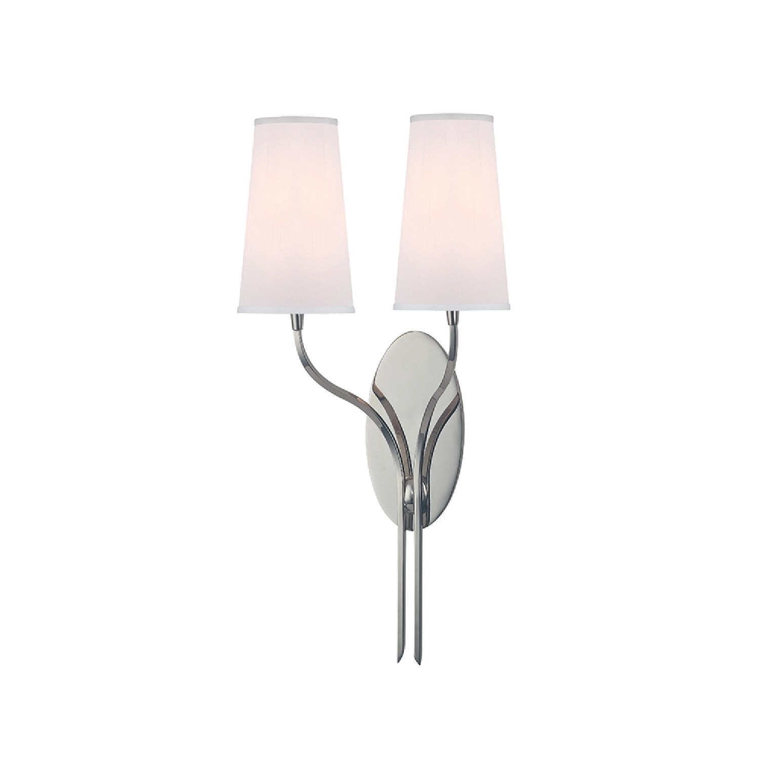 Hudson Valley Rutland 2-light Polished Wall Sconce， White Shade - Mycitystee
