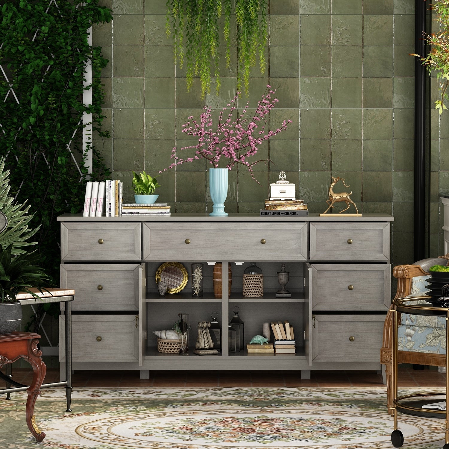 Dresser Buffet Cabinet with Storage Sideboard Buffet Cabinet Cupboard - - 37685409 - Mycitystee
