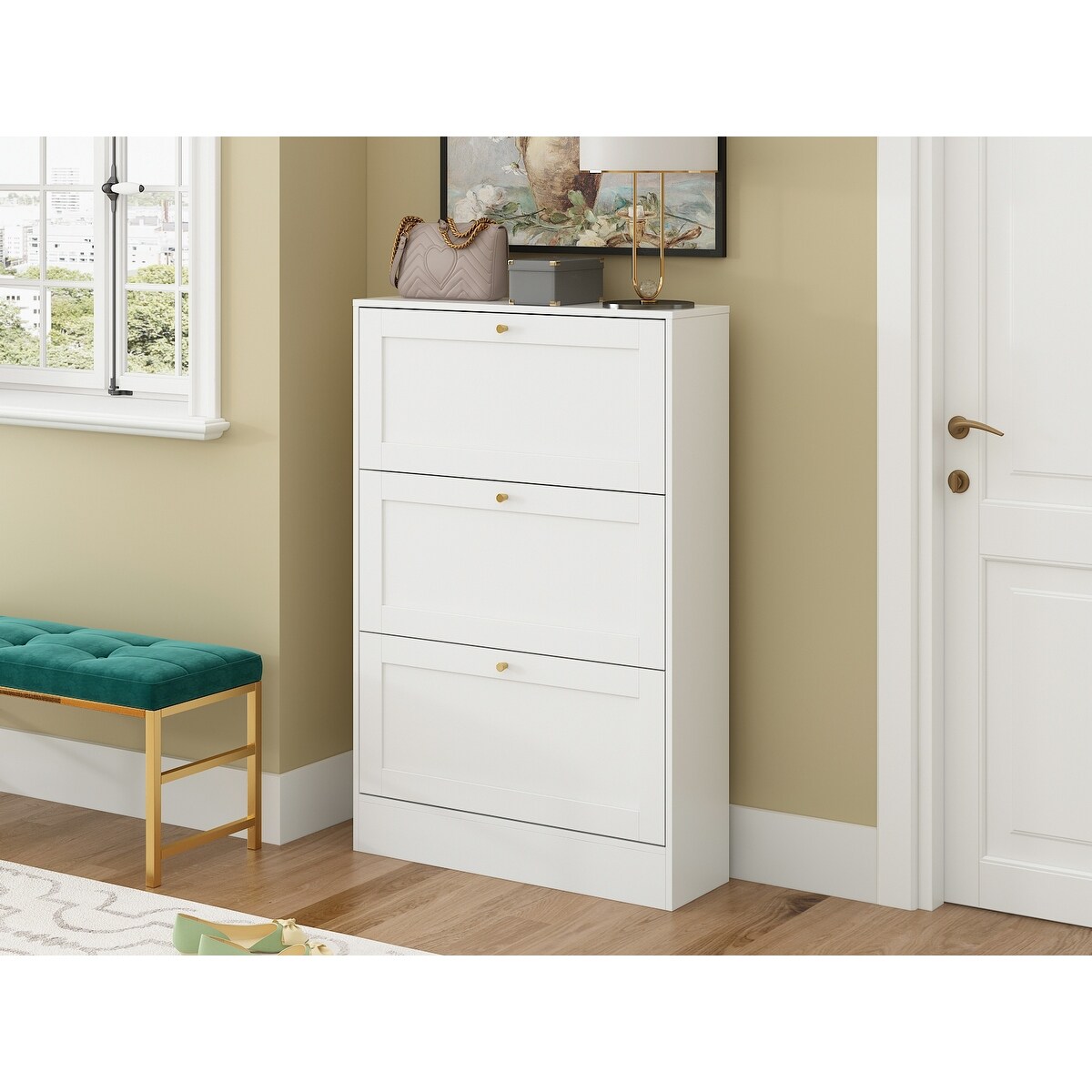 14-18 Pair Shoe Storage Cabinet White - - 35722119 - Mycitystee