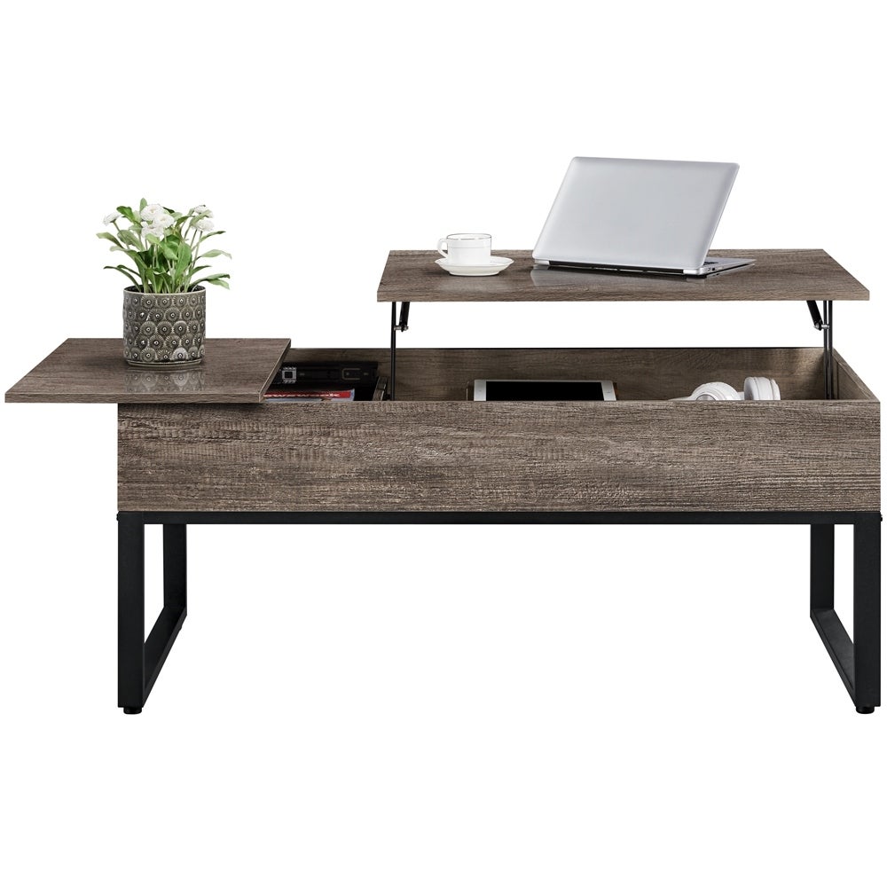 Yaheetech Split Lift-top Coffee Table with Hidden Compartments - Mycitystee