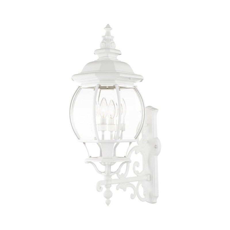 4 Lt Textured White Outdoor Wall Lantern - Mycitystee