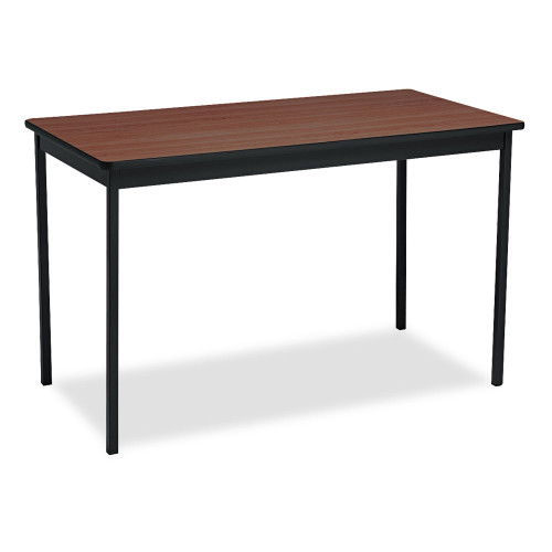 Barricks Utility Table， Rectangular， 48w x 24d x 30h， Walnut/Black (UT244830WA) - Mycitystee