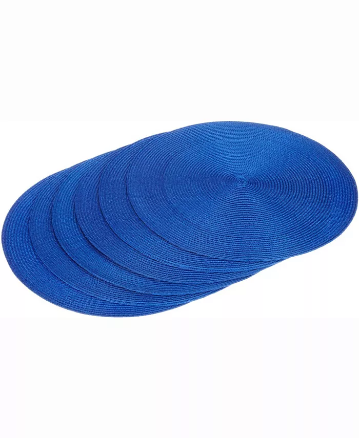 Design Imports Round Polypropylene Woven Placemat， Set of 6 - Mycitystee