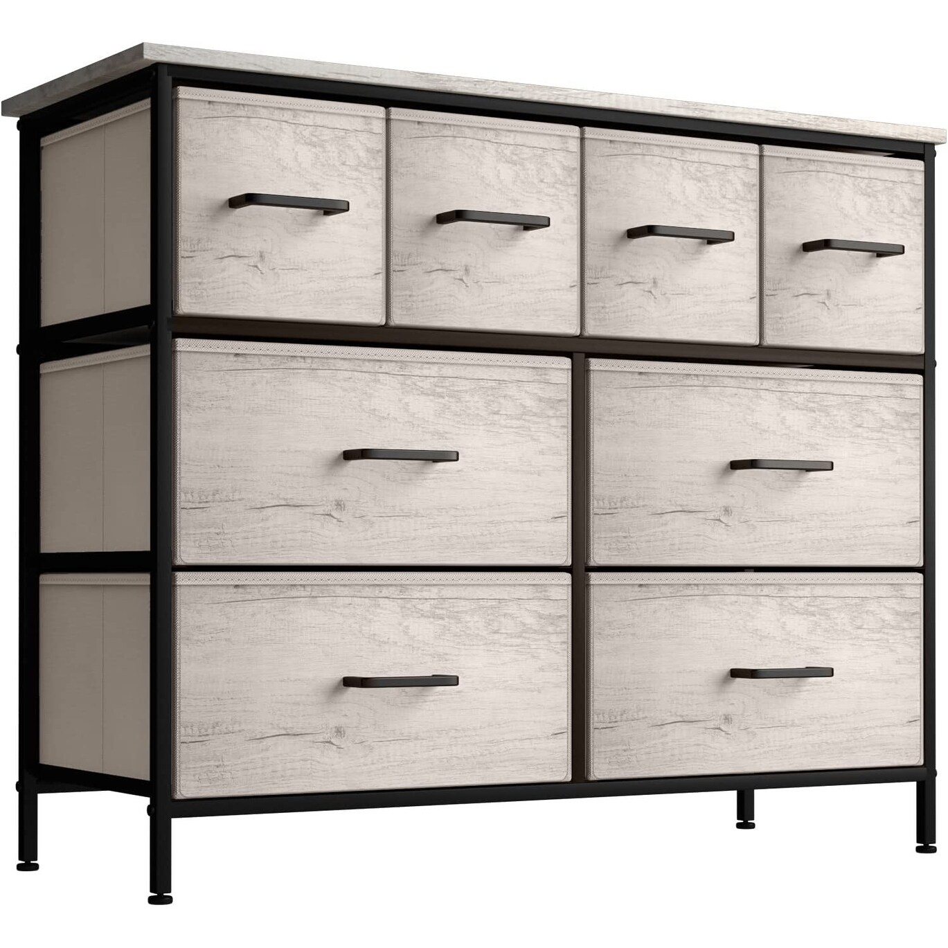 8-Drawer Chest Storage Tower， Knob Handle， Fabric Dresser for Bedroom - - 36800413 - Mycitystee