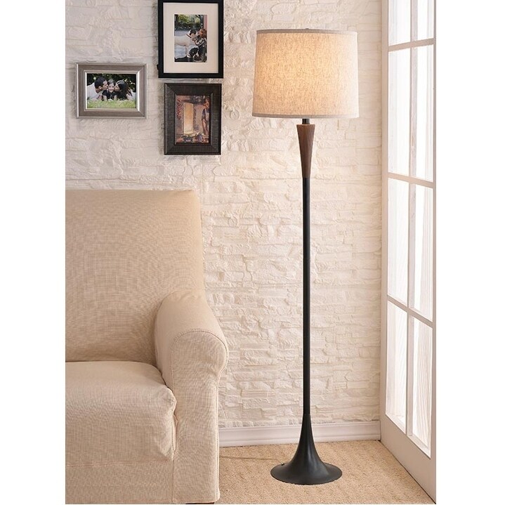 Delilah Mahogany Wood Grain Floor Lamp - Mycitystee