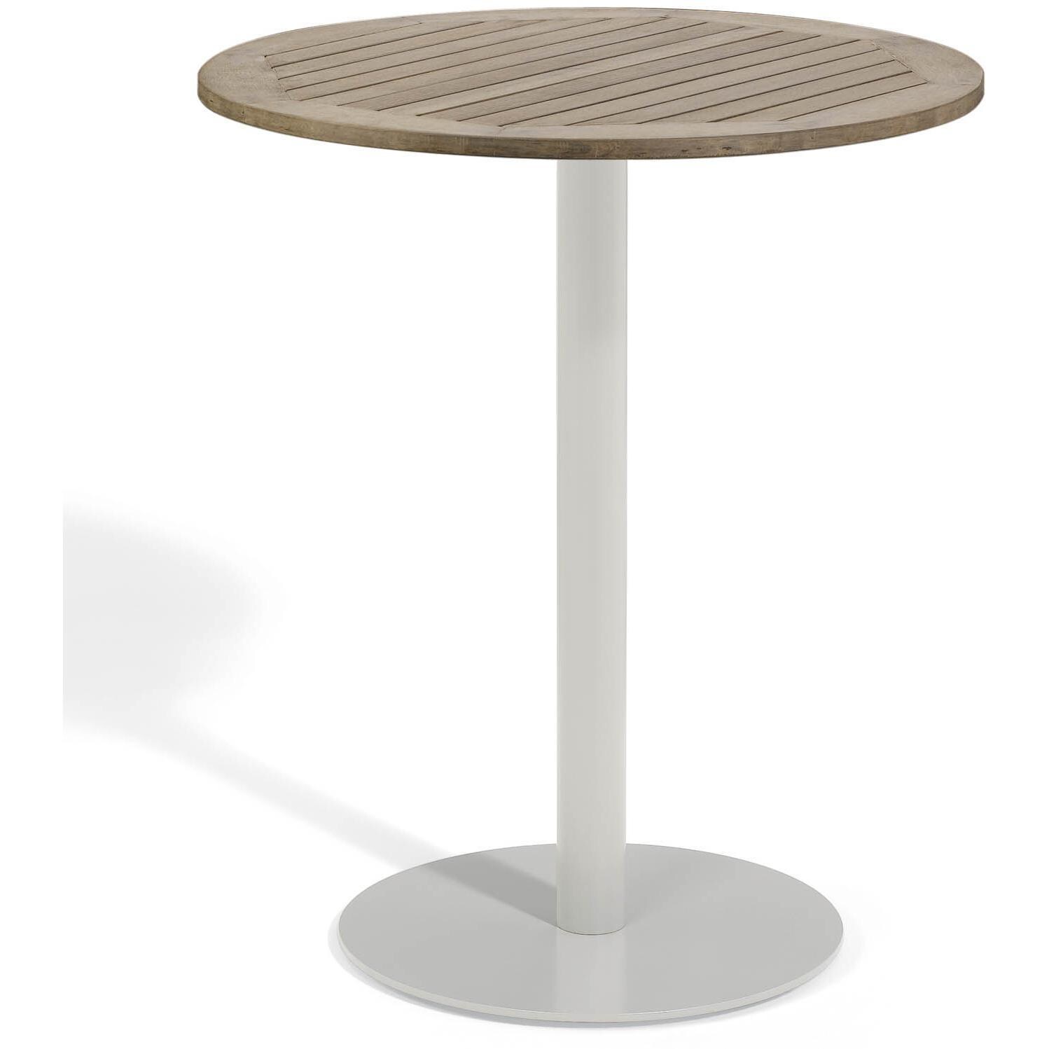 Travira 36 Inch Round Patio Bar Table W/ Tekwood Vintage Top By Oxford Garden - Mycitystee