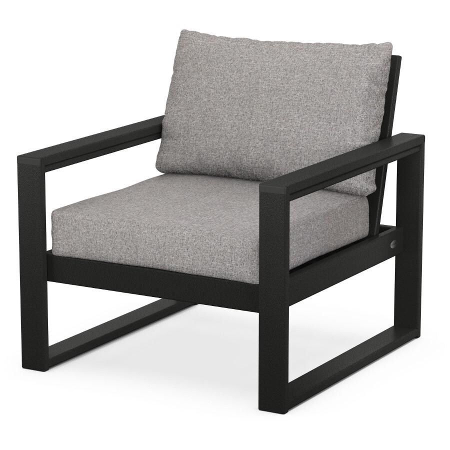 POLYWOOD EDGE Club Chair in Black / Grey Mist - Mycitystee