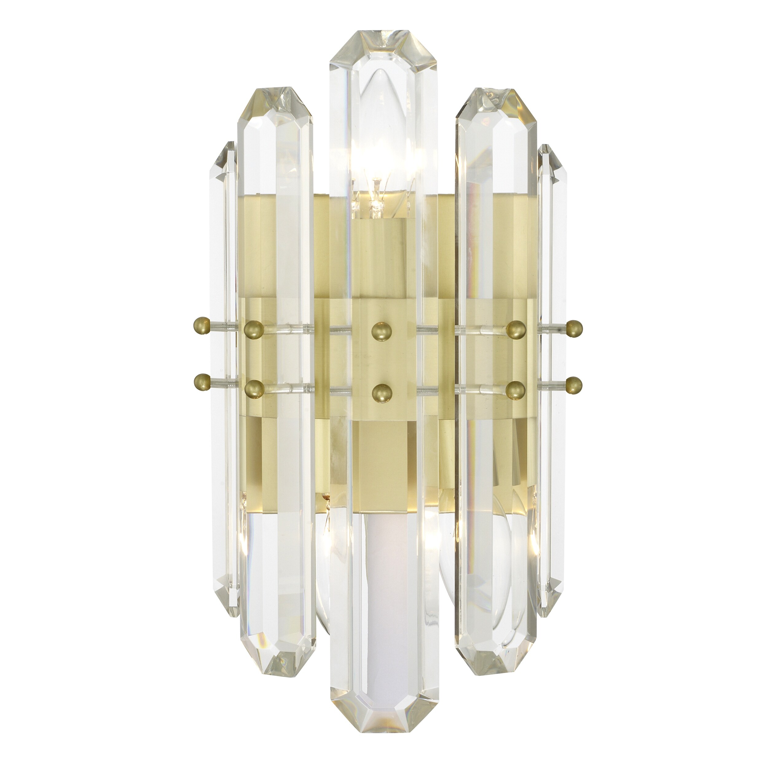 Bolton 3 Light Aged Brass Wall Mount - 7.5'' W x 13.5'' H x 5'' D - Mycitystee