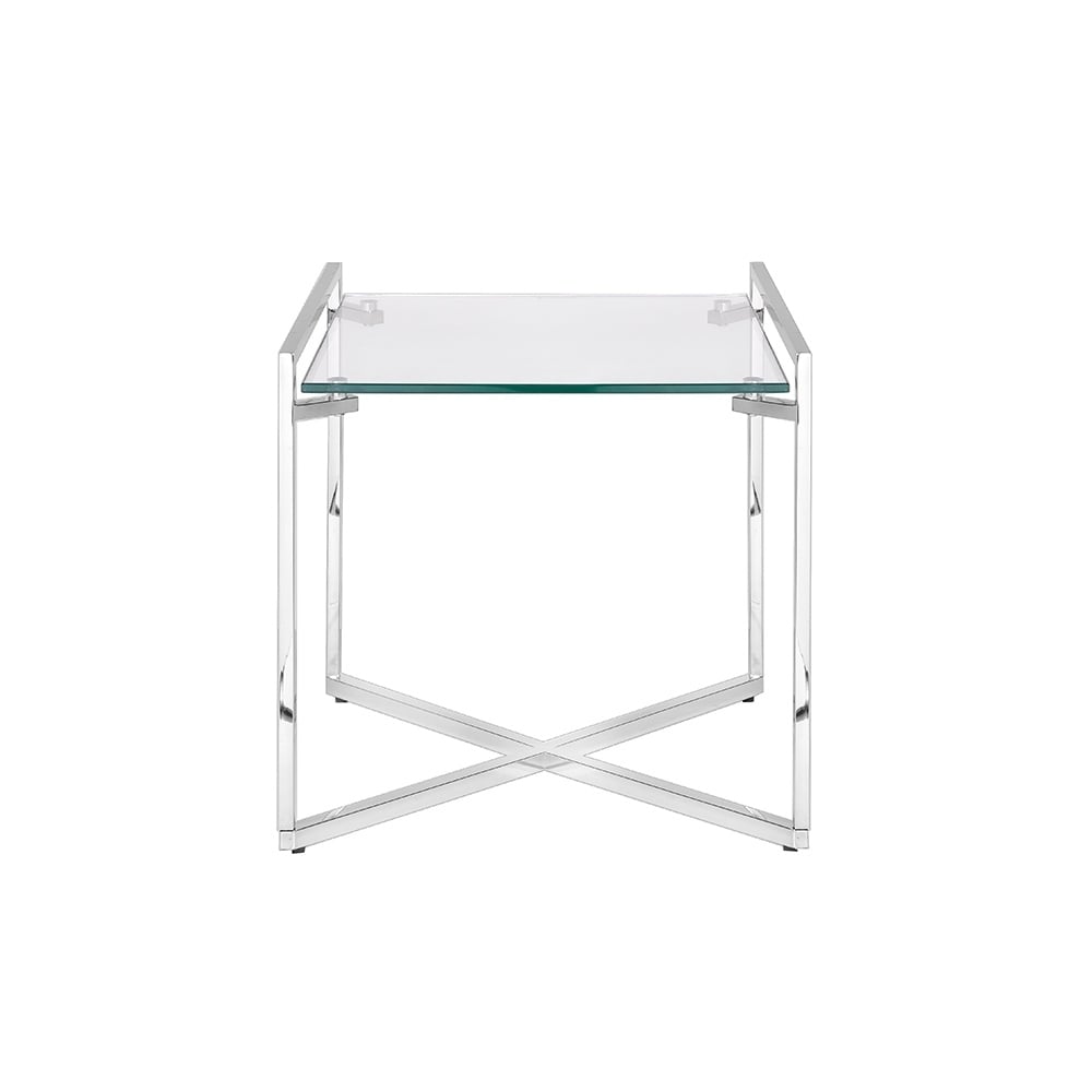 Gus X Base Metal Silver End Table - Mycitystee