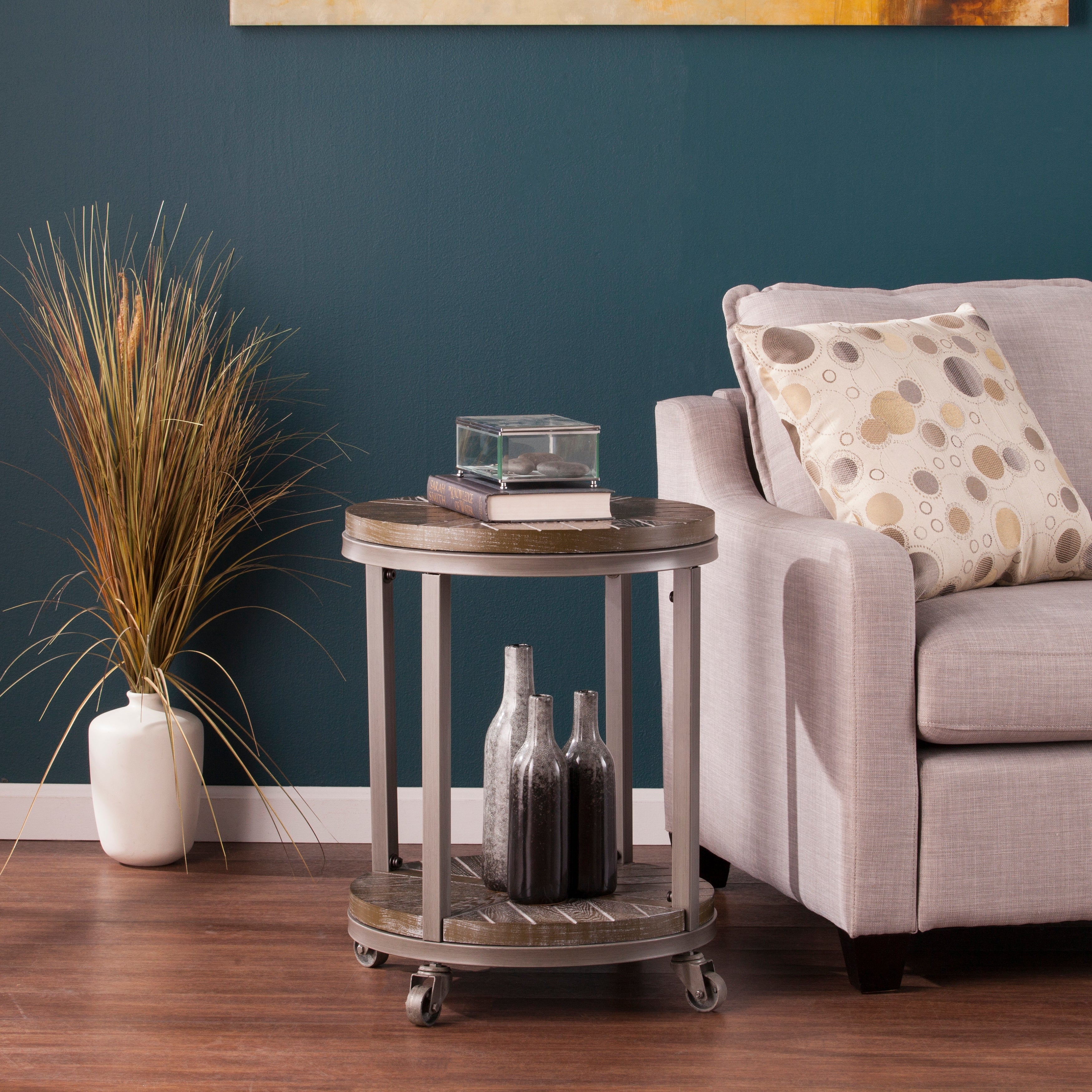SEI Furniture Kenya Industrial Brown Wood Side Table - Mycitystee