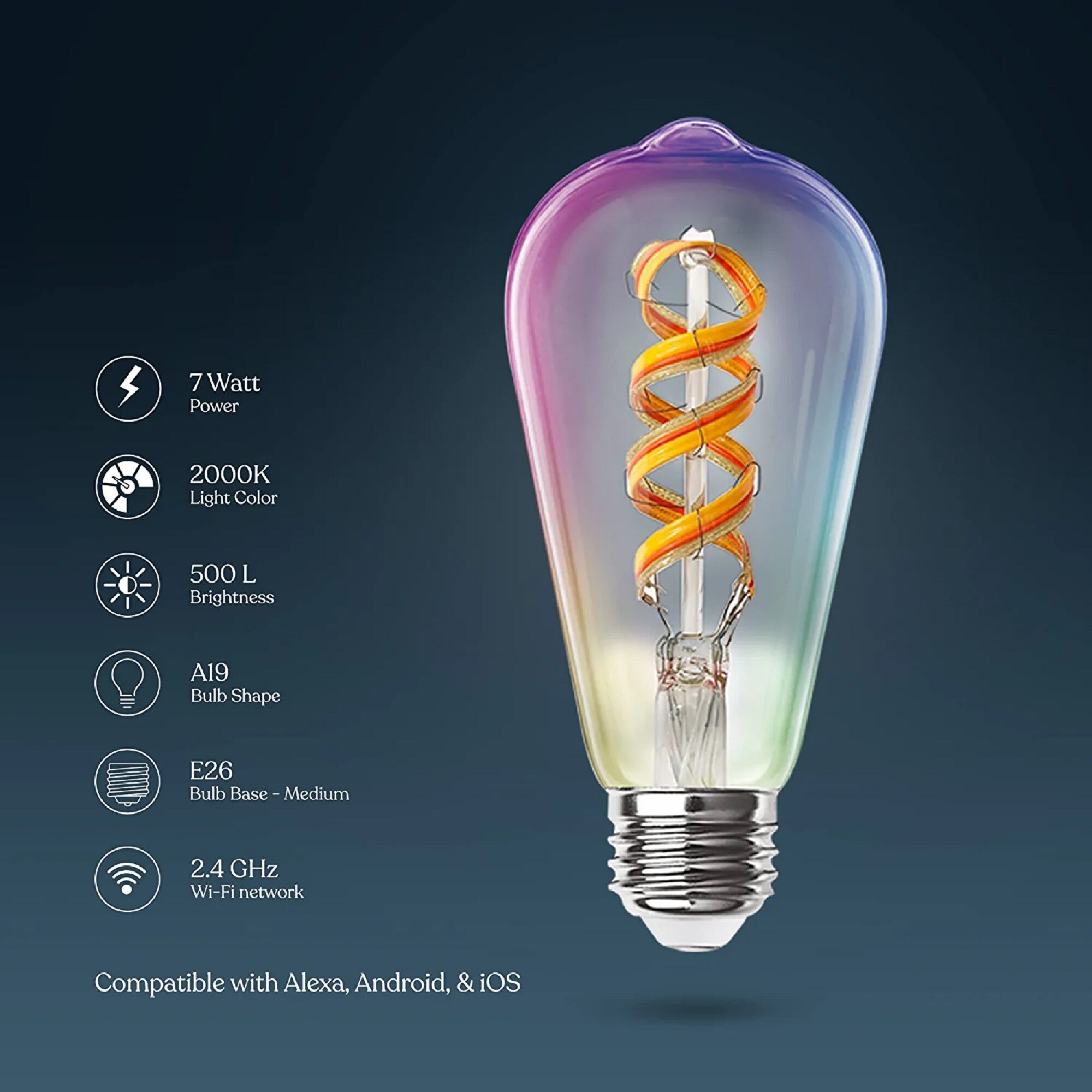 Brightech 7 Watt ST19 LED Color Changing Bulb - Clear - Mycitystee