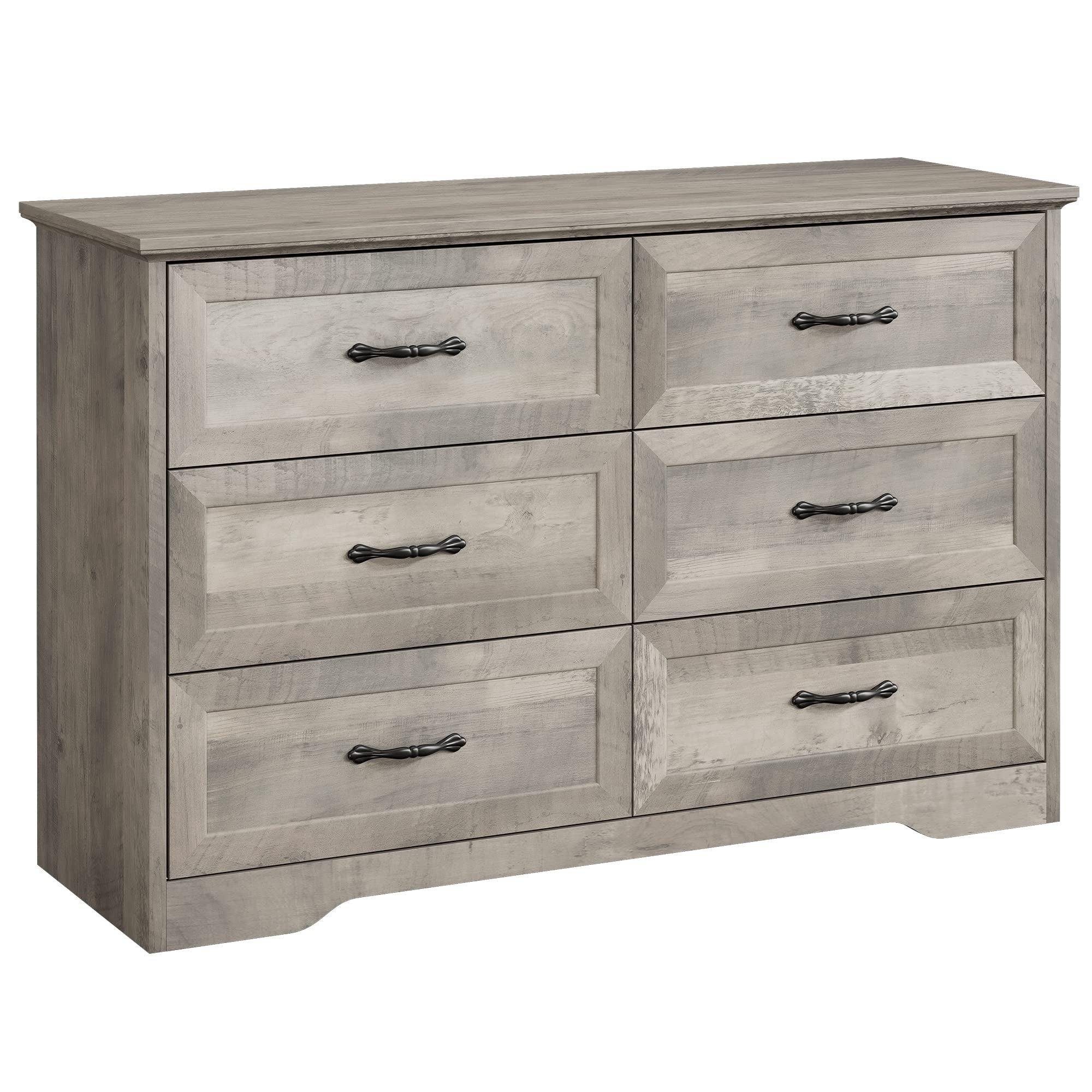 Dresser for Bedroom with 6 Drawers， Wood Drawer Dresser Chest of Drawers for Closet， Living Room， Hallway - as picture - - 37668423 - Mycitystee