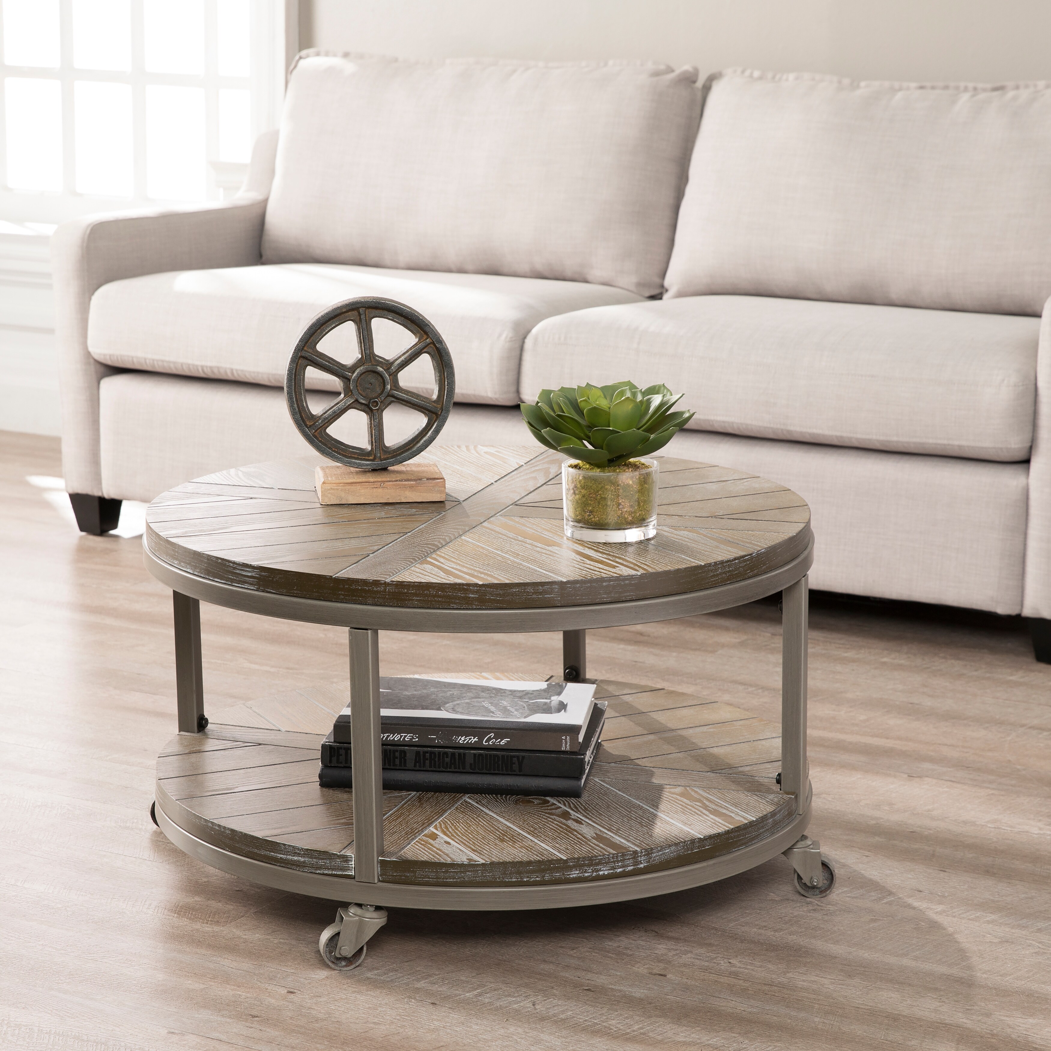 SEI Furniture Kenya Industrial Brown Wood Coffee Table - Mycitystee