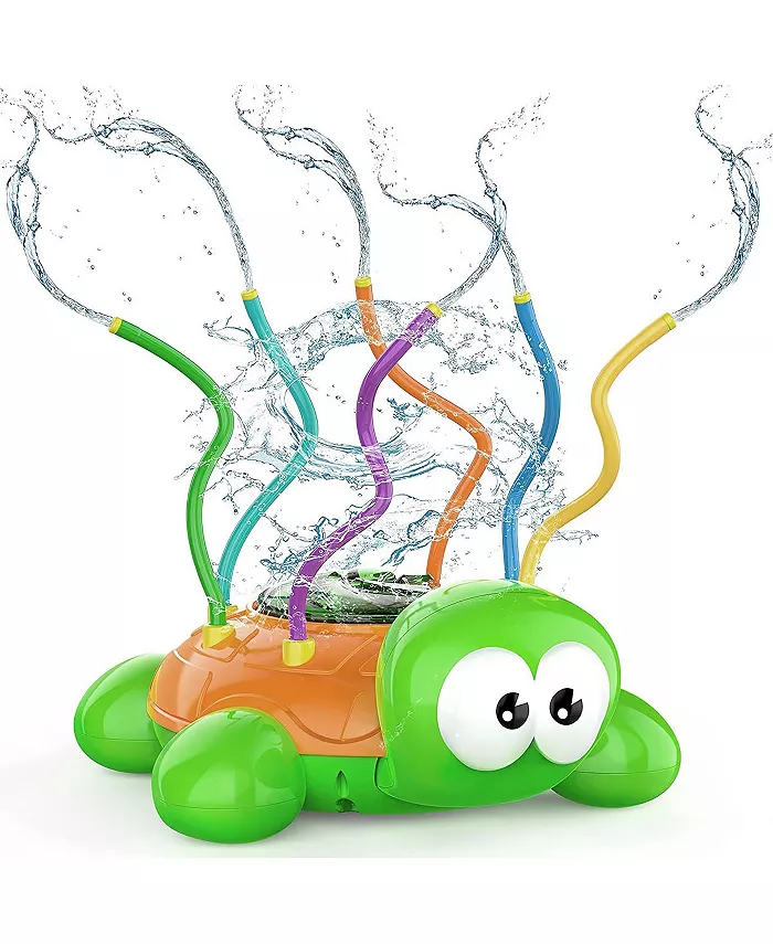 Nothing But Fun Toys Spinning Turtle Sprinkler - Sprays in 6 Different Directions - Mycitystee
