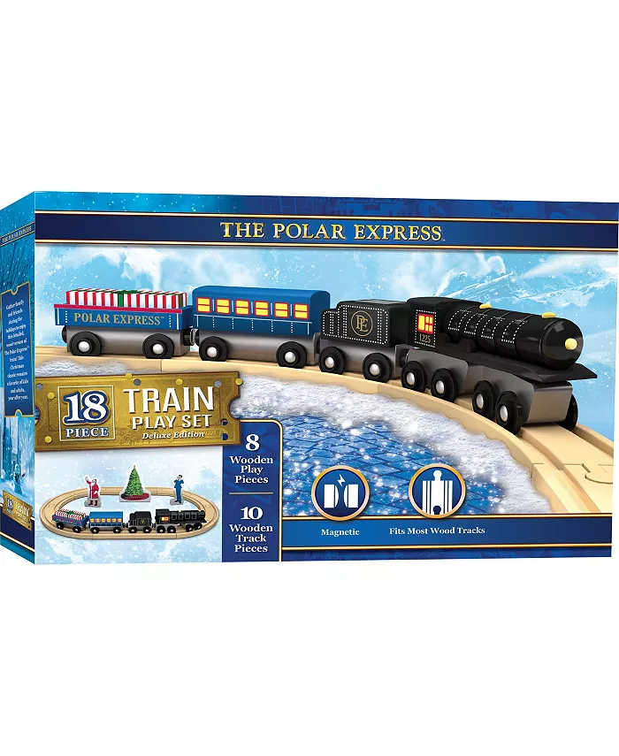 MasterPieces Puzzles MasterPieces Wood Train Sets - The Polar Express 18 Piece Train Set - Mycitystee