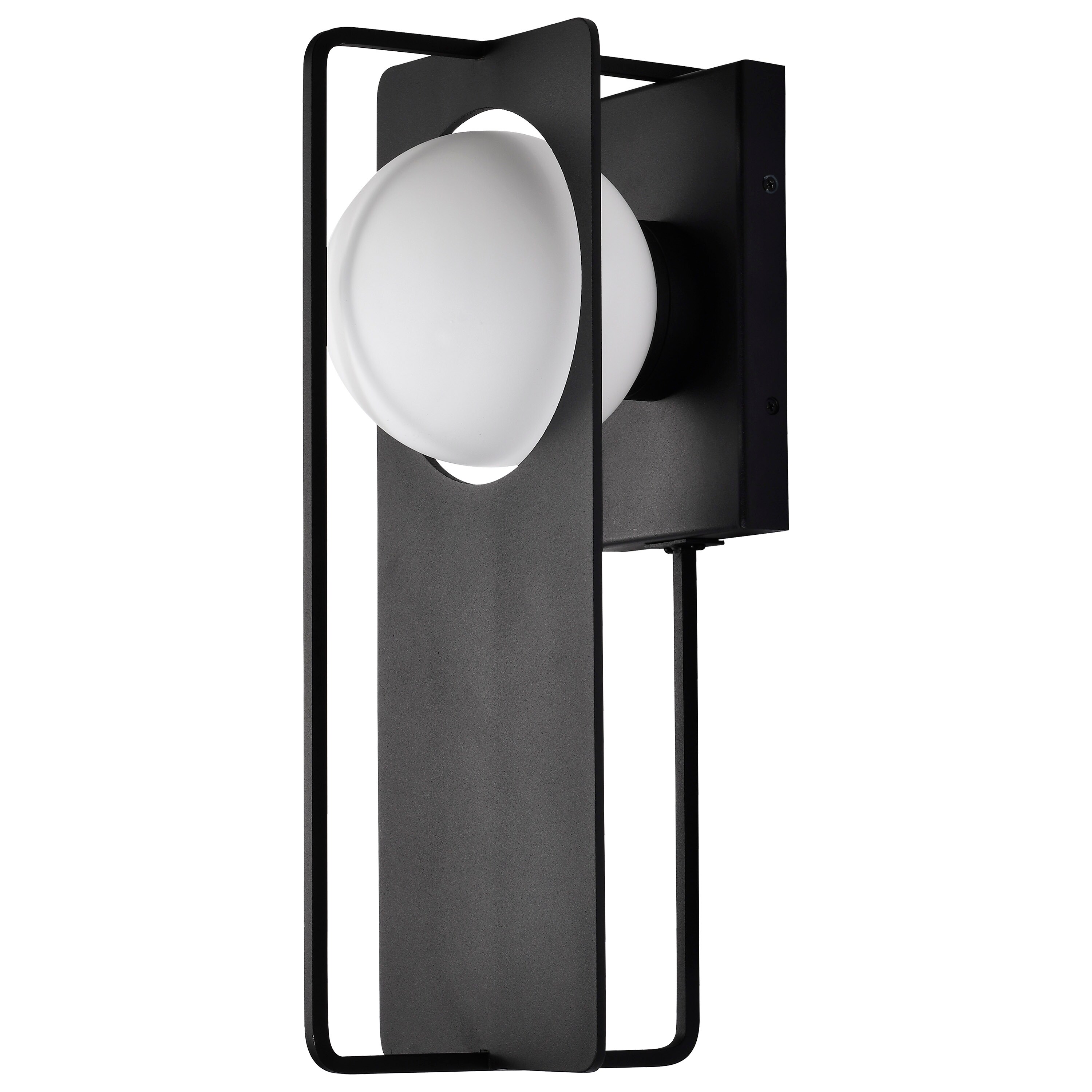 Portal 6W LED Large Wall Lantern Matte Black with White Opal Glass Shopping - The Best Deals on Outdoor Wall Lanterns | 39388233 - Mycitystee