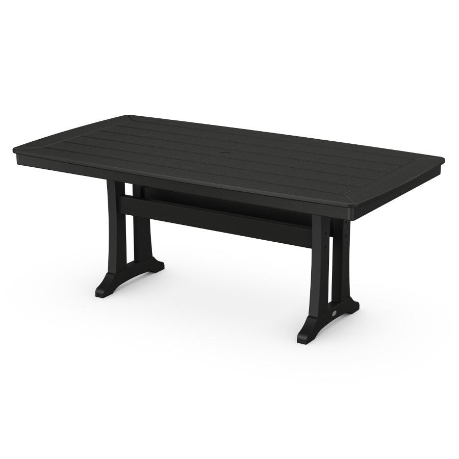POLYWOOD Nautical Trestle 38 X 72-Inch Dining Table in Black - Mycitystee