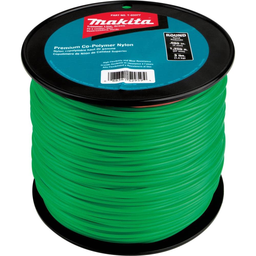 Makita Round Trimmer Line 0.080 Green 1200 3 lbs. T-03377 from Makita - Mycitystee