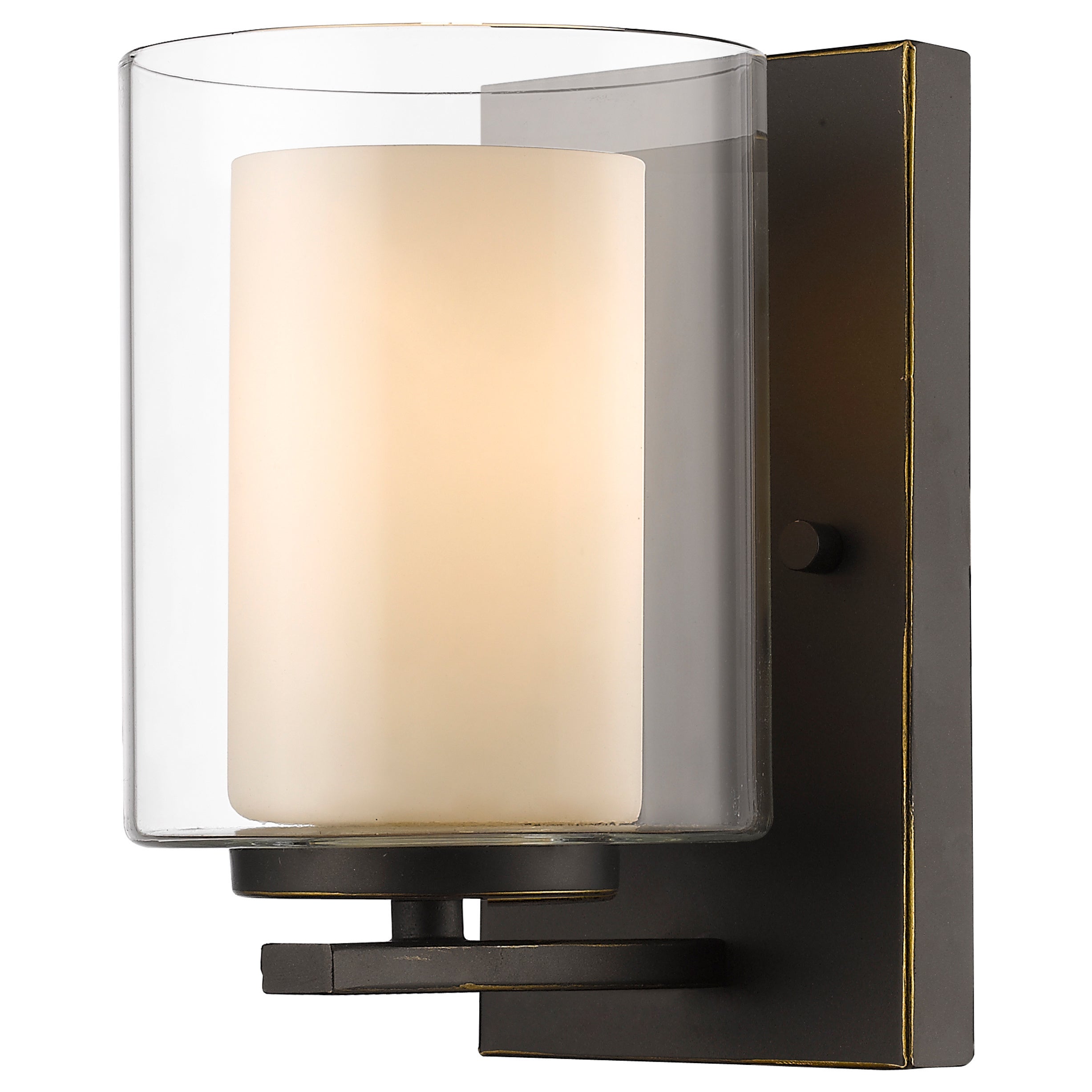 Avery Home Lighting Willow 1-light Inner Matte Opal and Outer Clear Wall Sconce - Mycitystee