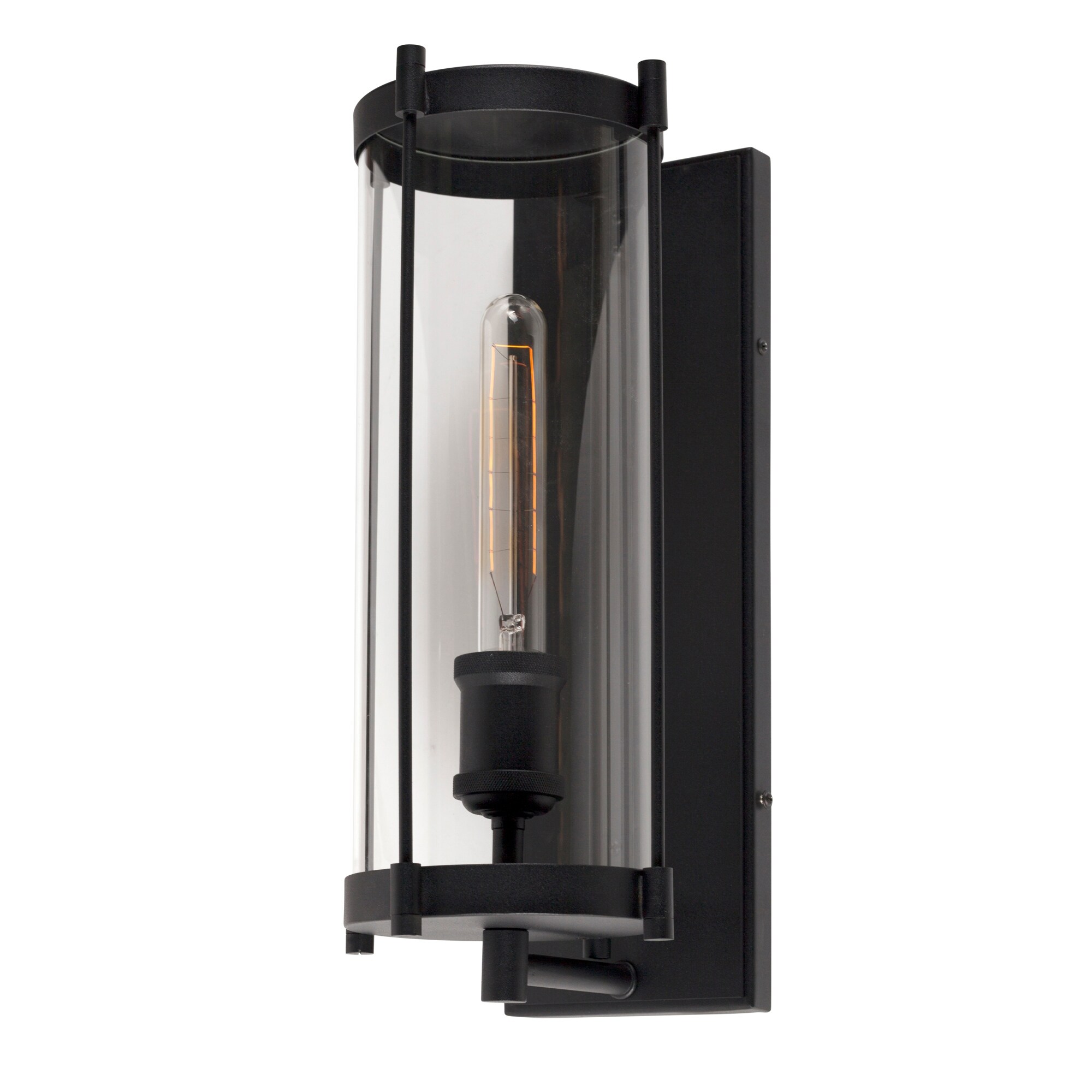 Hudson 1-Light Black Outdoor Wall Mount Lantern with Clear Glass Shopping - The Best Deals on Outdoor Wall Lanterns | 37180710 - Mycitystee
