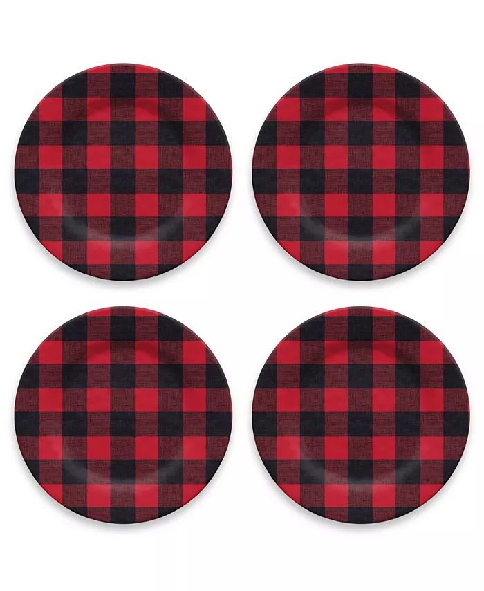 TarHong Vintage Lodge Buffalo Check Dinner Plate， 10.5