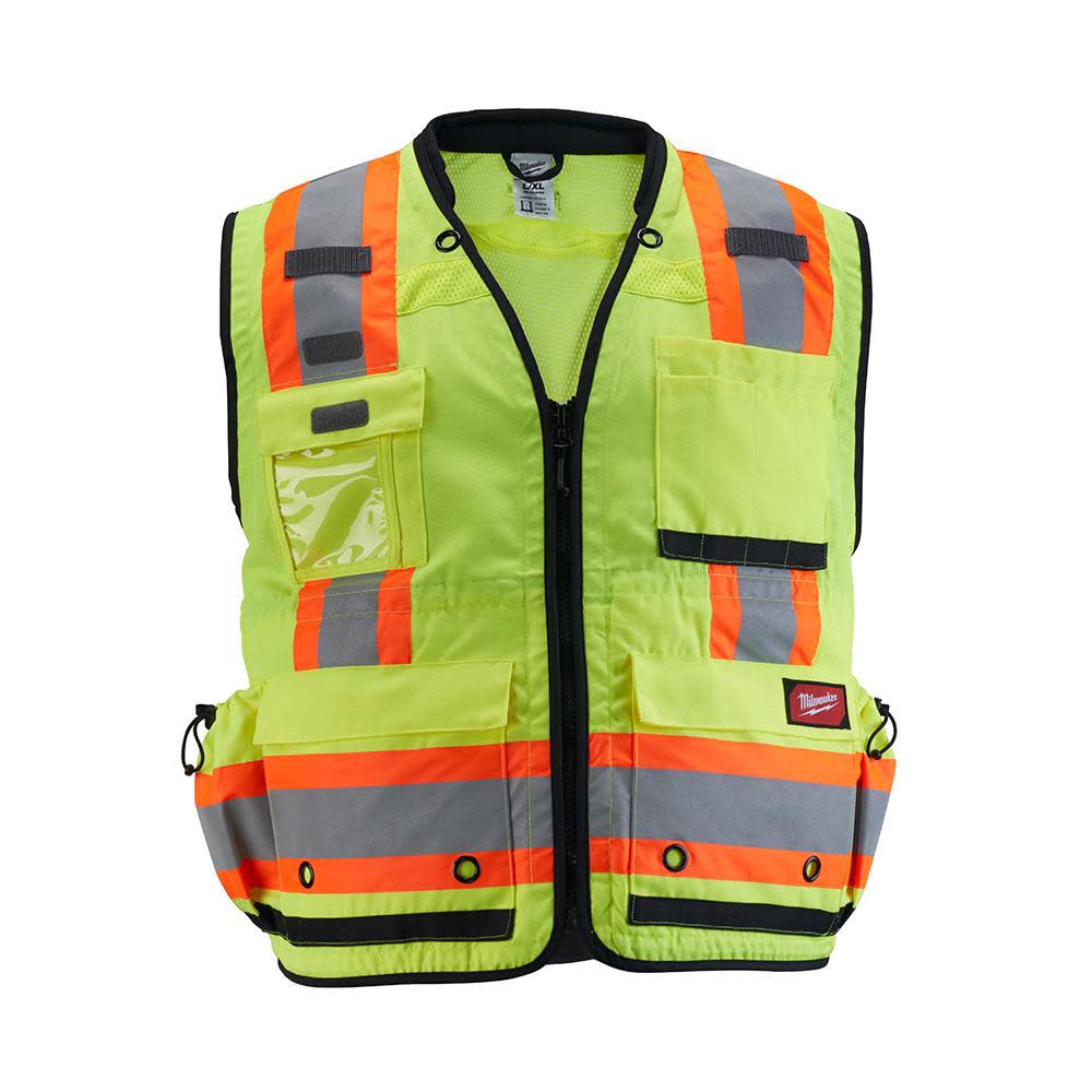 Class 2 Surveyorand#8217;s High Visibility Yellow Safety Vest4XL/5XL - Mycitystee