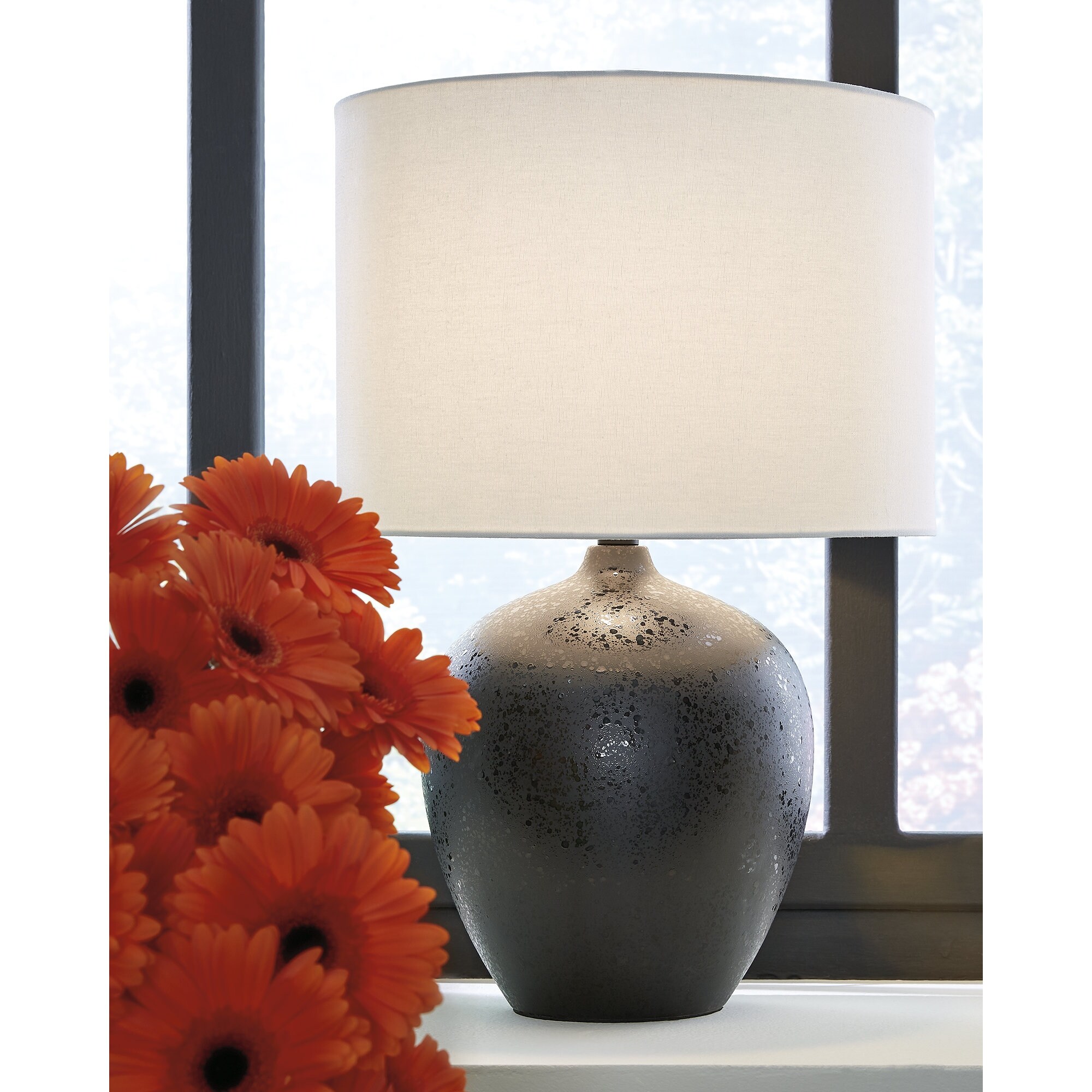 Ashley Furniture Ladstow Black Ceramic Table Lamp - 15