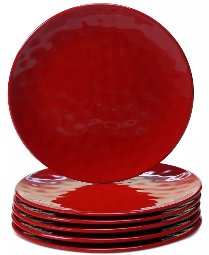 Certified International 6-Pc. Red Melamine Salad Plate Set - Mycitystee