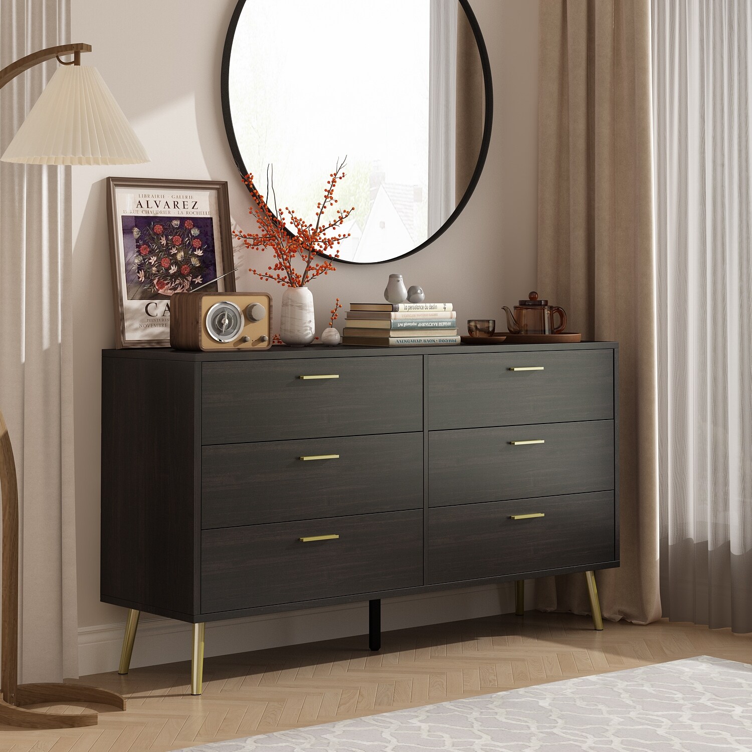 FUFUandGAGA Modern Double 6-Drawer Dresser Chest Of Drawers Cabinet - - 35474591 - Mycitystee