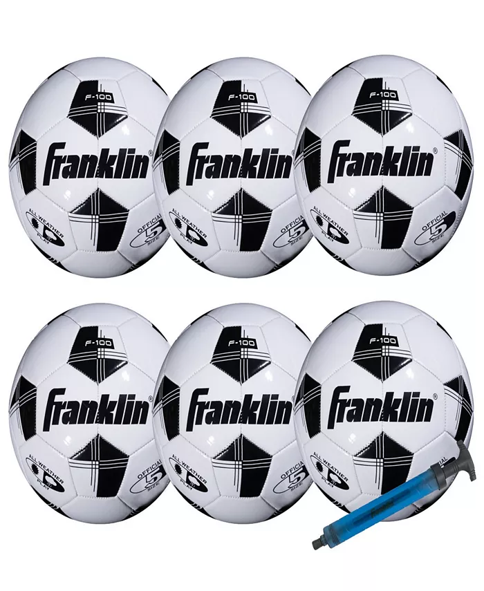 Franklin Sports Size 5 Comp 100 6 Pack of Soccerballs Pump - Mycitystee