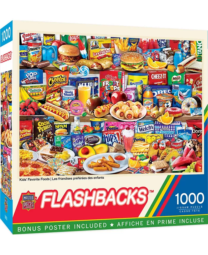 MasterPieces Puzzles Flashbacks - Kids Favorite Foods 1000 Piece Adult Jigsaw Puzzle - Mycitystee