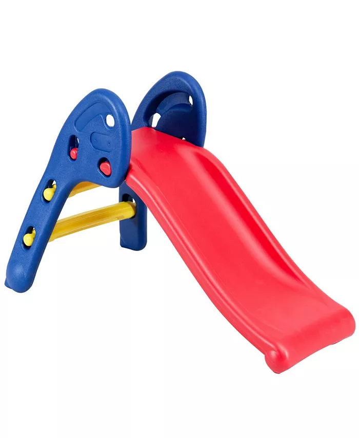 Costway 2 Step Children Folding Slide Plastic Fun Toy Up-down Suitable for Kids - Mycitystee