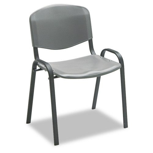 Safco Stacking Chair， Supports Up to 250 lb， Charcoal Seat/Back， Black Base， 4/Carton (4185CH) - Mycitystee