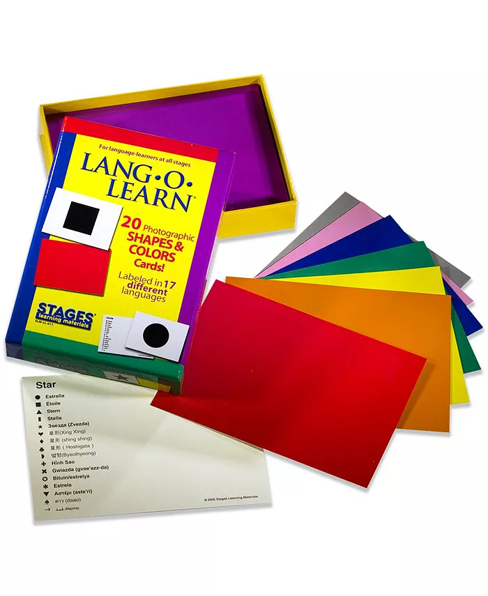 Stages Learning Materials Lang-O-Learn ESL Shapes Colors Vocabulary Photo Cards Flashcards - Mycitystee