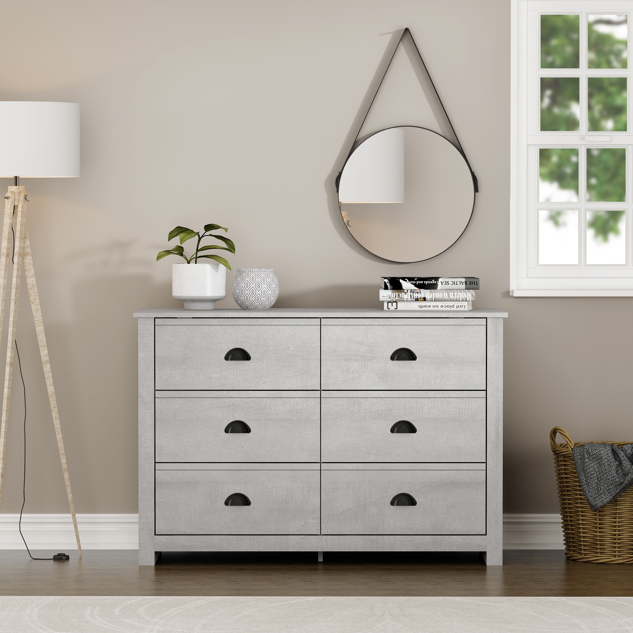 Geordano 6-Drawer Dresser (31.5 in. × 46.5 in. × 16.3 in.) - - 36758335 - Mycitystee