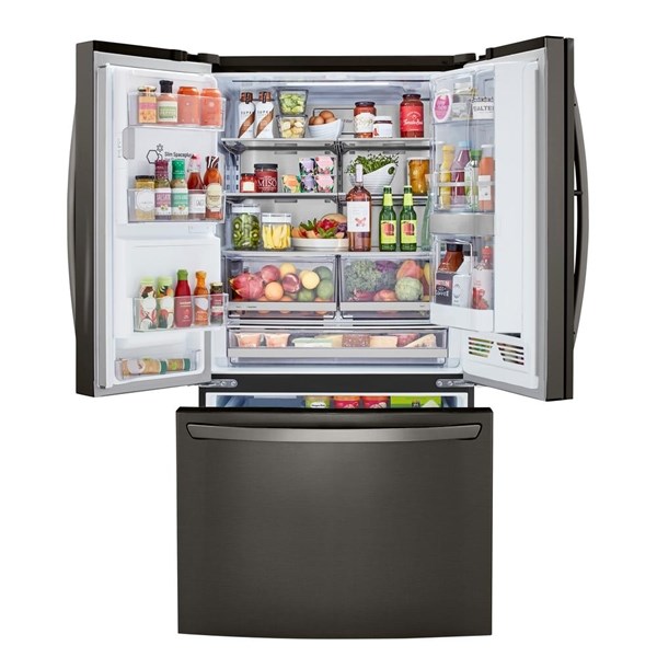 23.5 cu ft French Door Black Stainless Steel Refrigerator - Mycitystee
