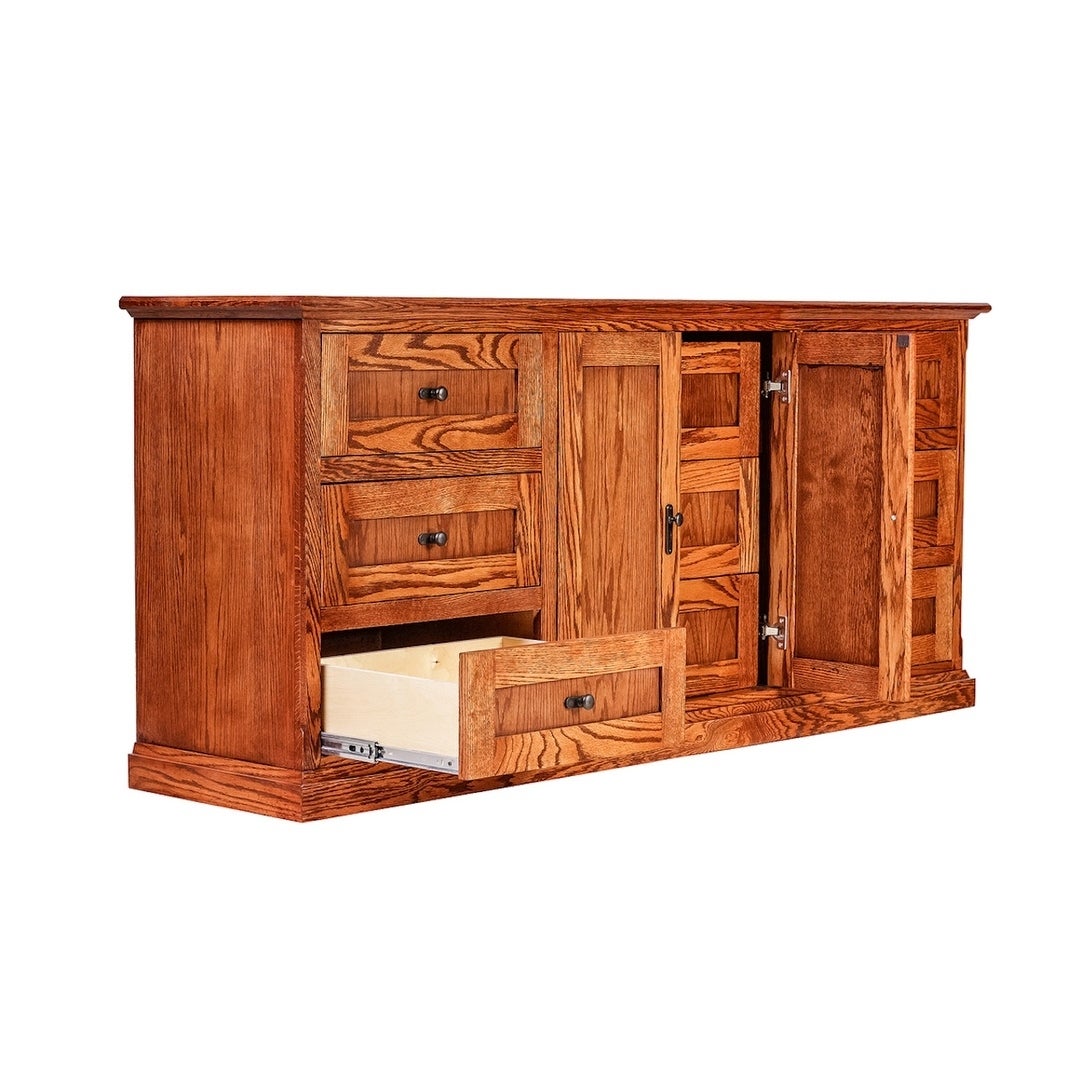 Mission Nine Drawer Dresser 72W X 32H X 18D (Three Hidden Drawers) - - 26040895 - Mycitystee