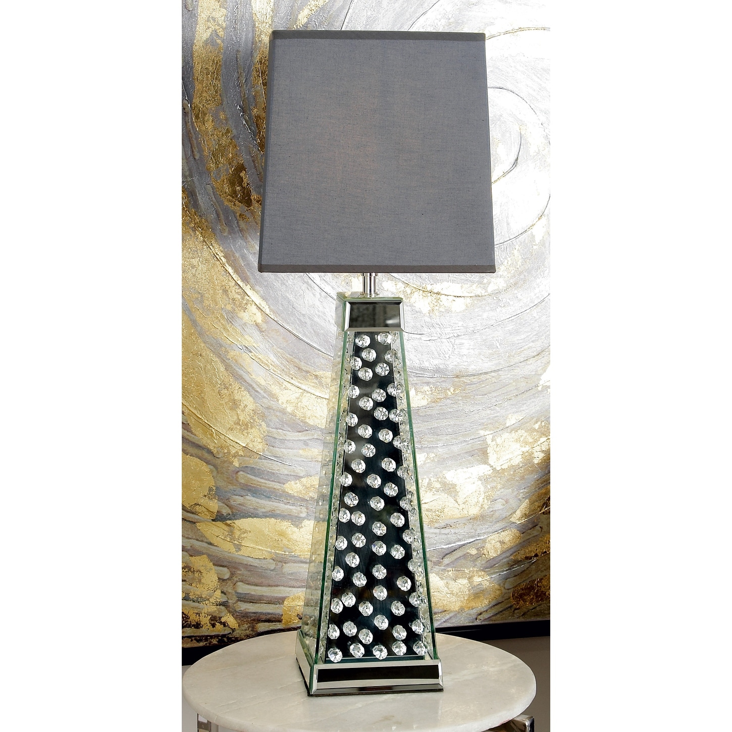 Silver Glass Glam Table Lamp 29 x 10 x 10 - Mycitystee