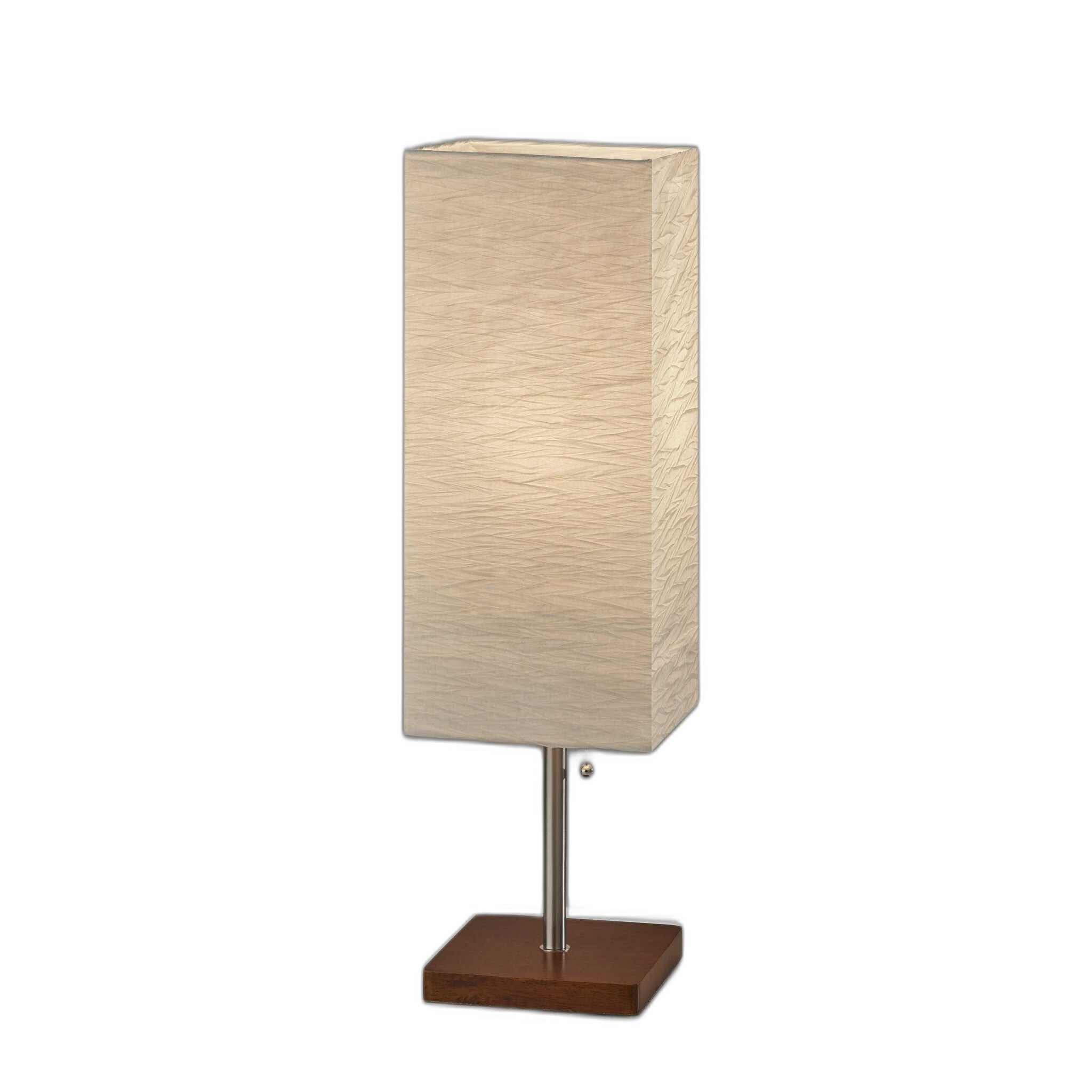 Wildside Paper Shade with Walnut Wood Table Lamp - 8 x 8 x 26 - Mycitystee