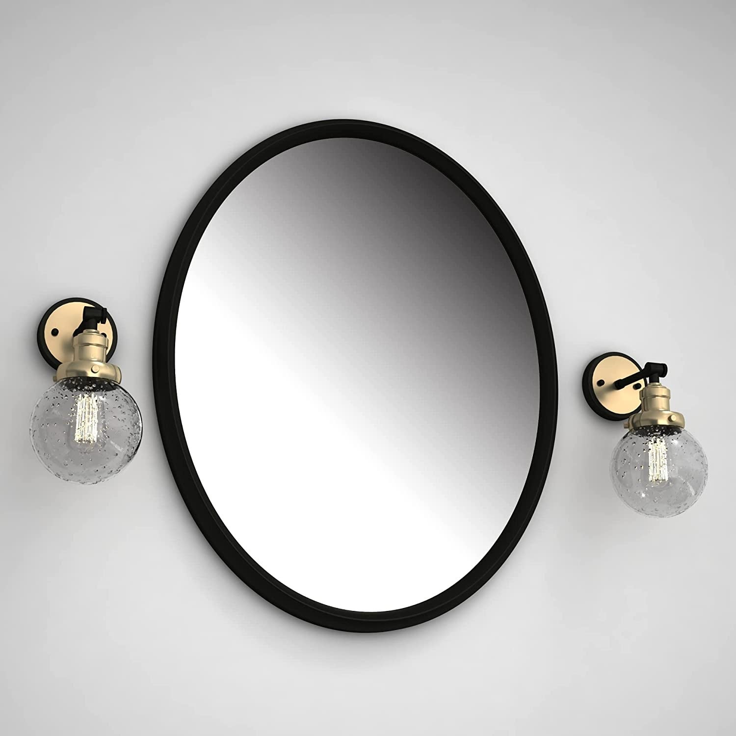 1 Light Vanity Light in Black W/Antique brass with Clear Seedy Glass - W:5.98*H:11.65*E:7.95 - Mycitystee