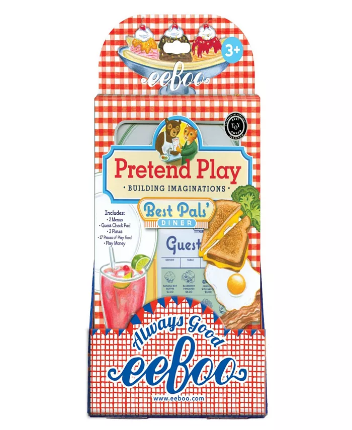 Eeboo Best Pals Props for Make Believe Diner Pretend Play 82 Piece Set - Mycitystee