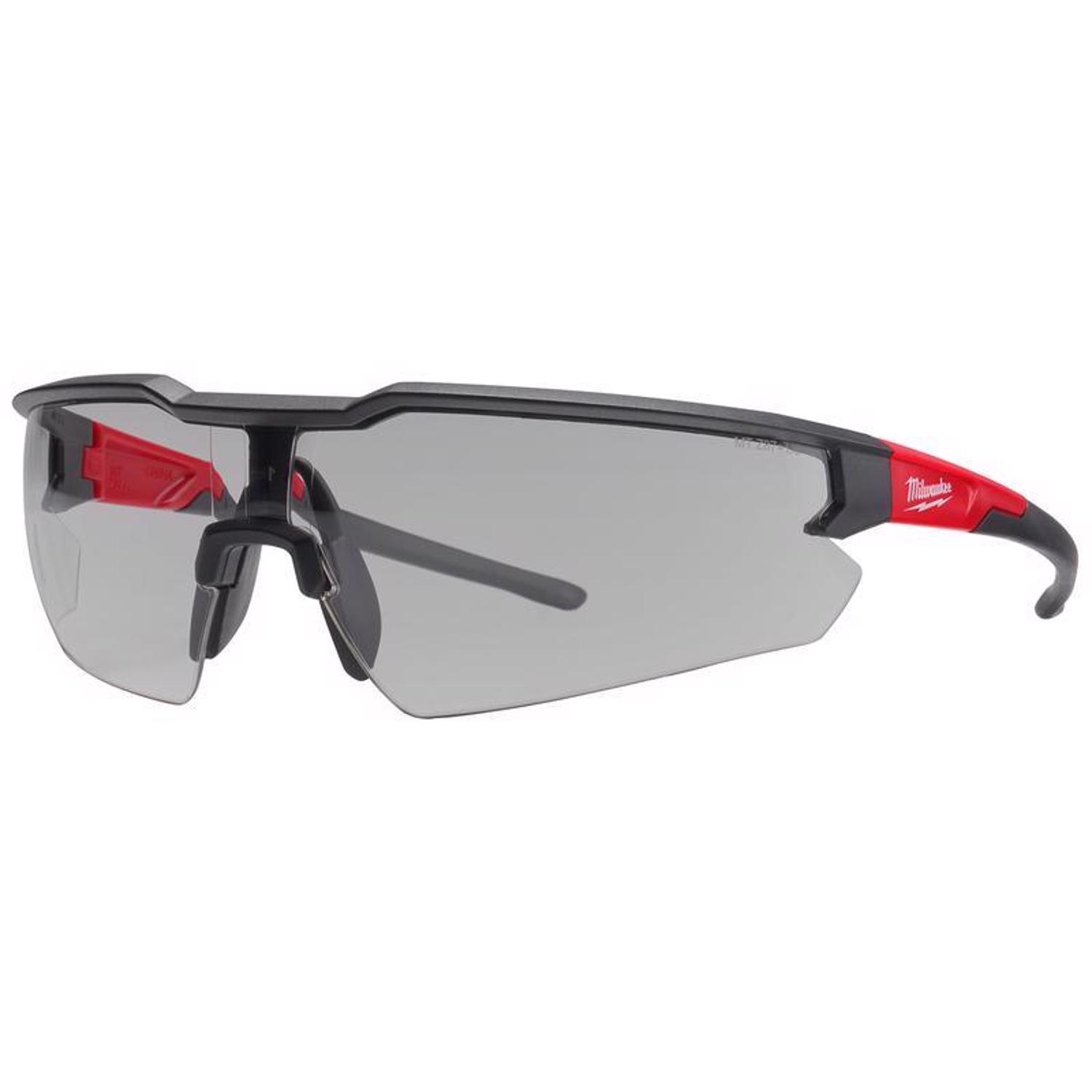 Milwaukee Anti-Scratch Safety Glasses Gray Lens Black/Red Frame - Mycitystee