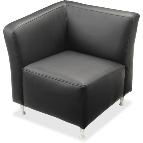 Lorell Fuze Modular Series Black Leather Guest Seating (86918) - Mycitystee