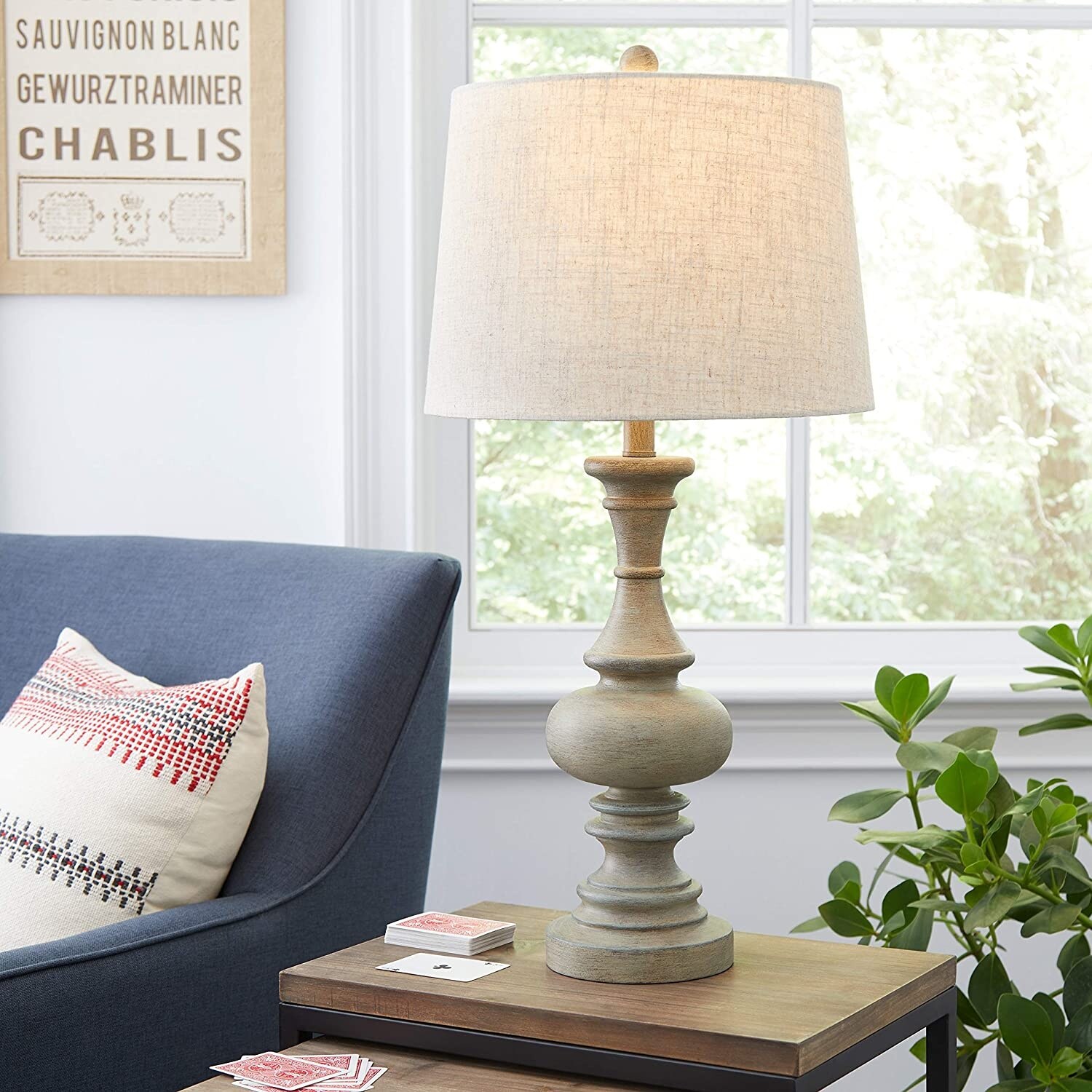 Adesso Distressed Gray Vintage Farmhouse Table Lamp - Mycitystee