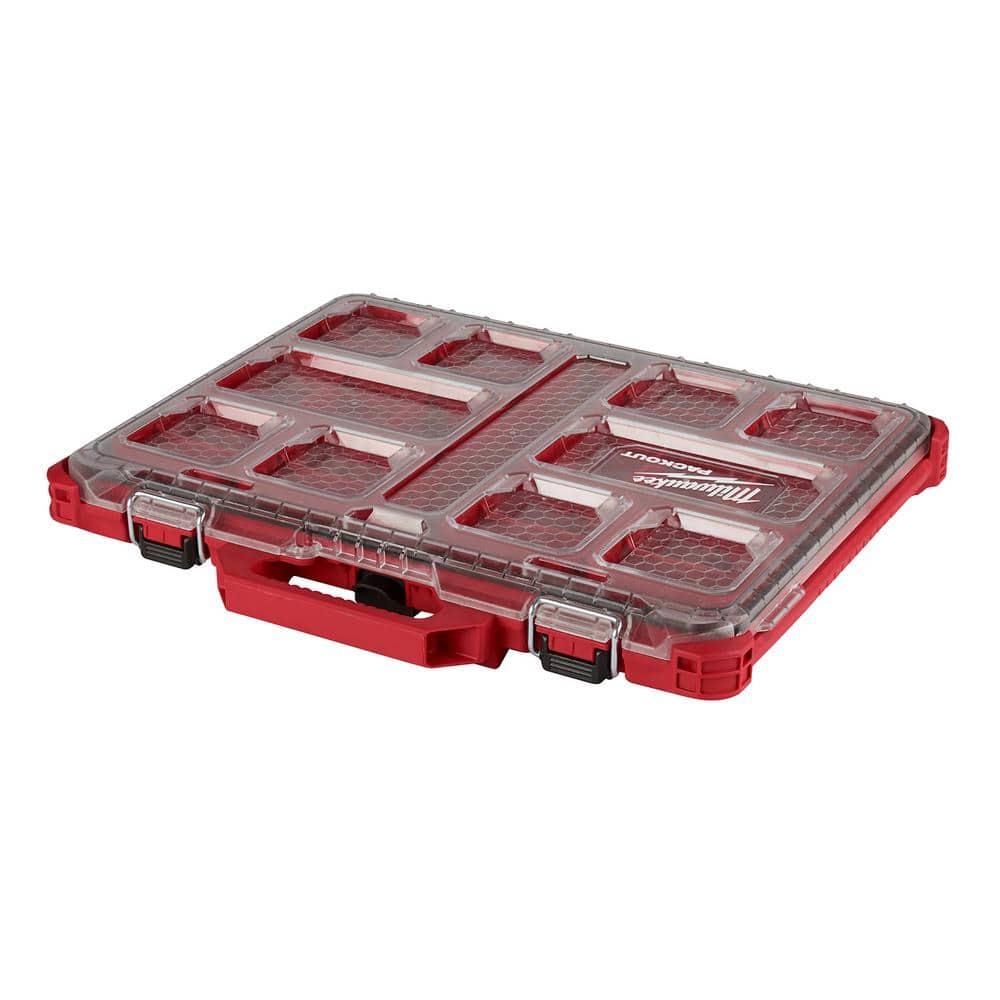 Milwaukee PACKOUT 11-Compartment Low-Profile Impact Resistant Portable Small Parts Organizer 48-22-8431 - Mycitystee