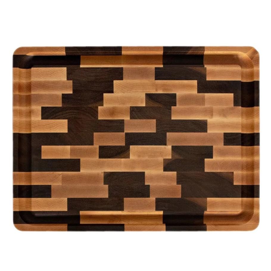 Pit Barrel Cooker EndGrain Large Mixed Wood Cutting Board - Mycitystee