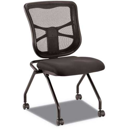 Alera Elusion Mesh Nesting Chairs， Supports Up to 275 lb， Black， 2/Carton (EL4915) - Mycitystee